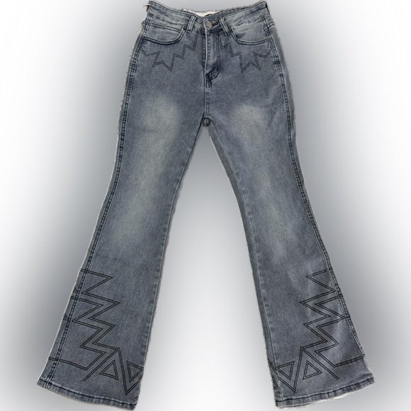 Road Markings Denim - NWT Road Markings Embroidered Western Flare Jeans Blue S
